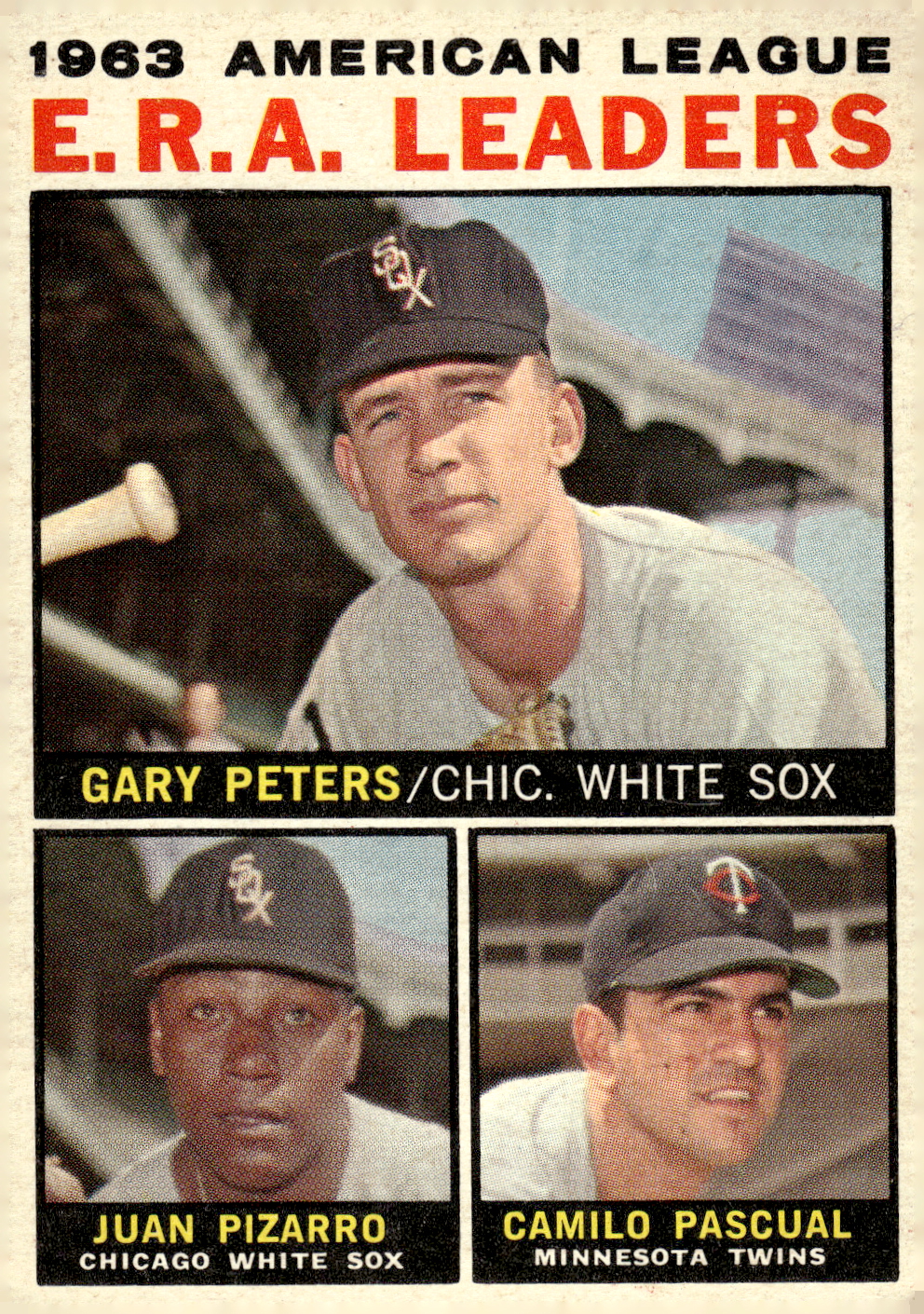 1964 Topps #2 AL ERA Leaders/Gary Peters/Juan Pizarro/Camilo Pascual