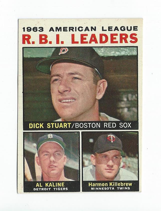 1964 Topps #12 AL RBI Leaders/Dick Stuart/Al Kaline/Harmon Killebrew