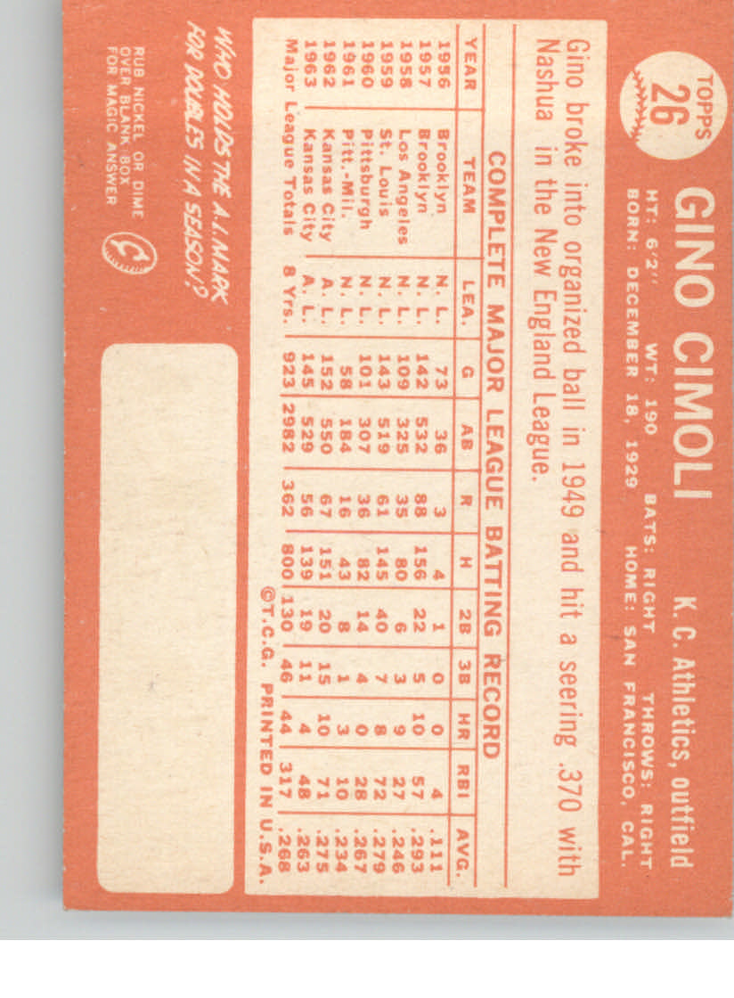 1964 Topps Baseball verschiedene Singles zur Auswahl #1-107 - Bild 105 von 497