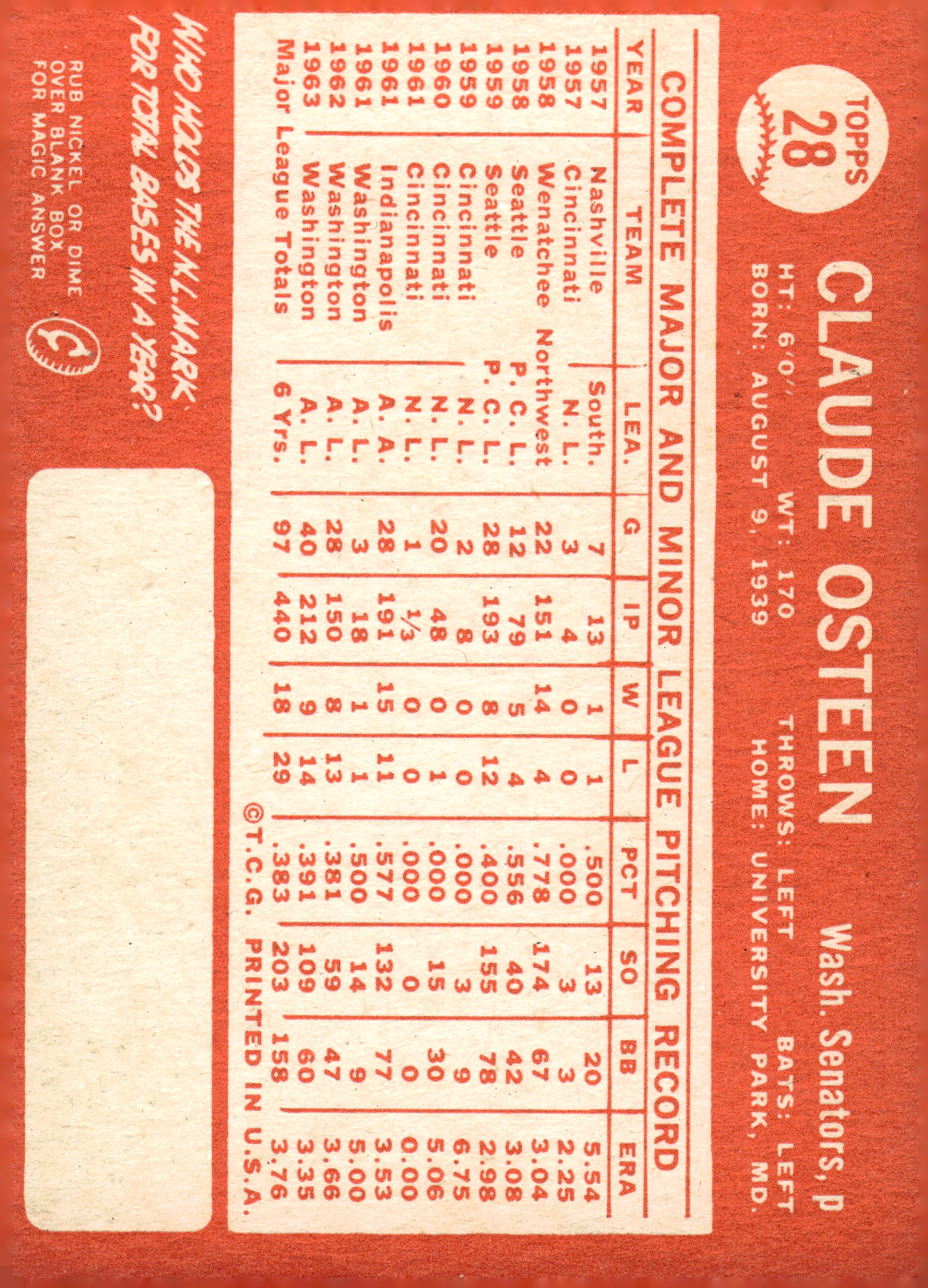 1964 Topps Baseball verschiedene Singles zur Auswahl #1-107 - Bild 115 von 497