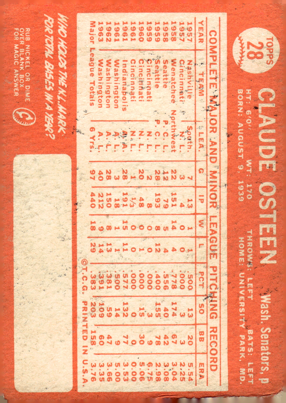 1964 Topps Baseball verschiedene Singles zur Auswahl #1-107 - Bild 117 von 497