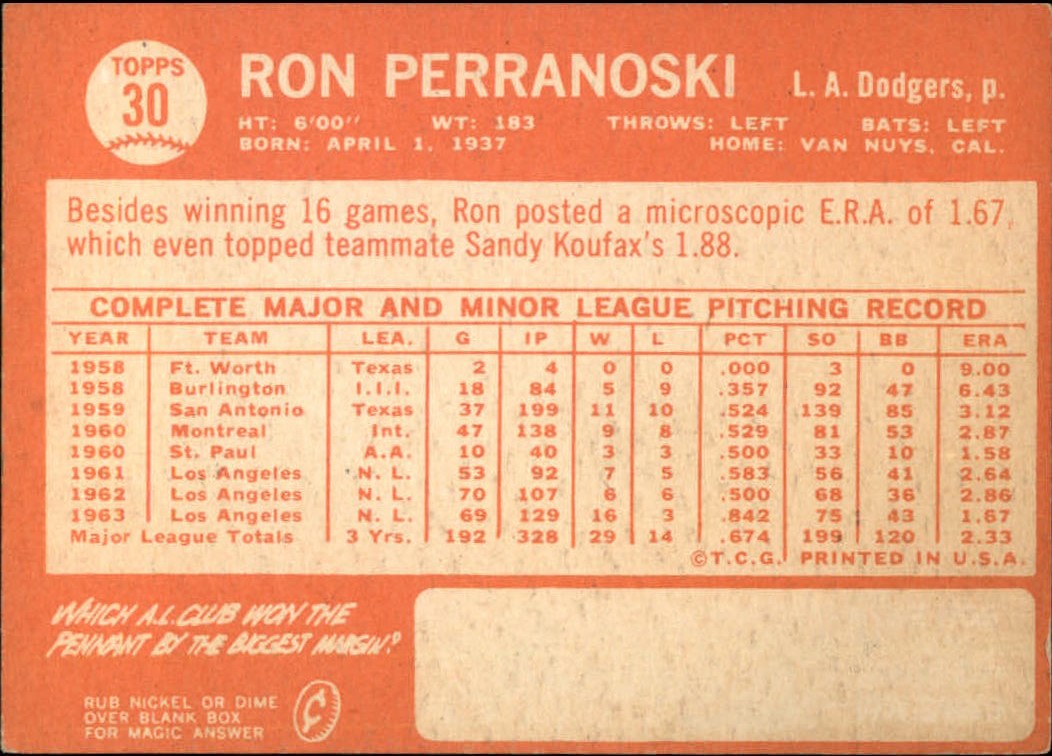 1964 Topps Baseball verschiedene Singles zur Auswahl #1-107 - Bild 123 von 497