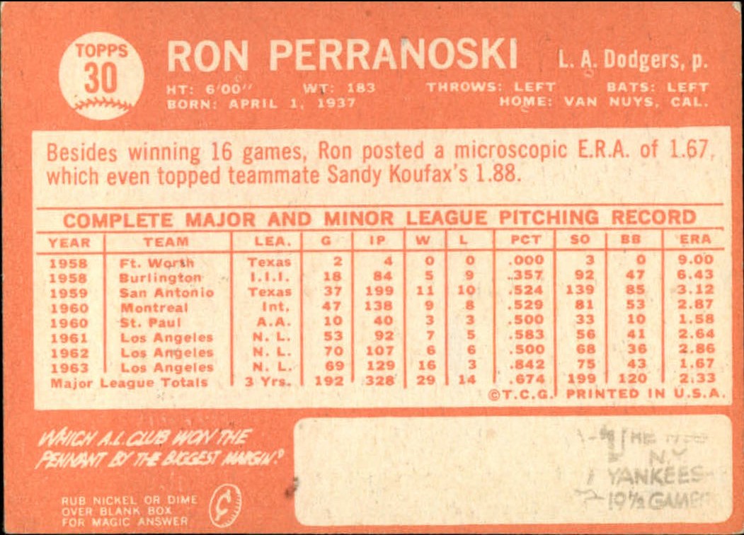 1964 Topps Baseball verschiedene Singles zur Auswahl #1-107 - Bild 125 von 497