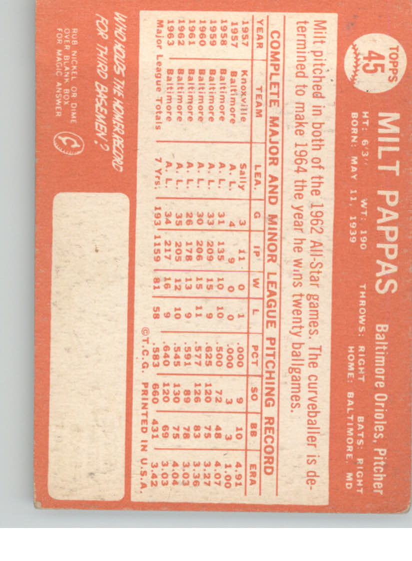 1964 Topps Baseball verschiedene Singles zur Auswahl #1-107 - Bild 187 von 497
