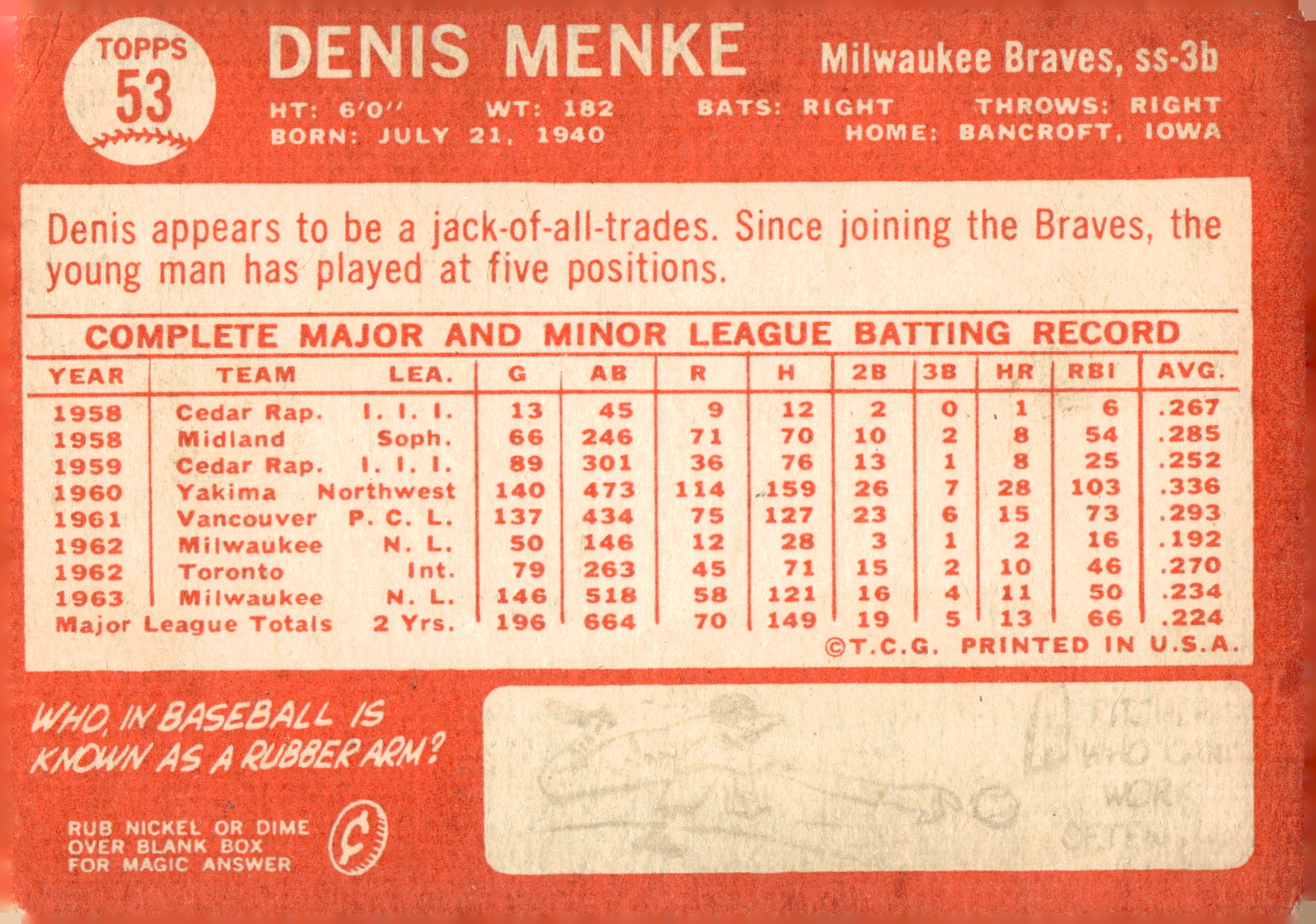 1964 Topps Baseball verschiedene Singles zur Auswahl #1-107 - Bild 225 von 497