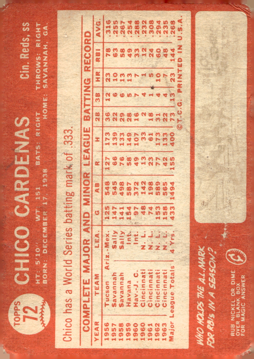 1964 Topps Baseball verschiedene Singles zur Auswahl #1-107 - Bild 321 von 497