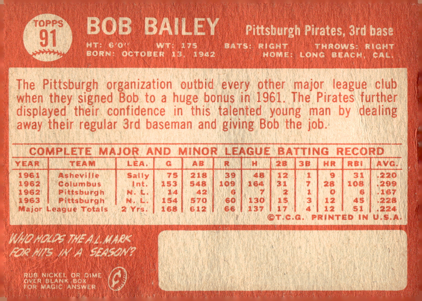 1964 Topps Baseball verschiedene Singles zur Auswahl #1-107 - Bild 411 von 497