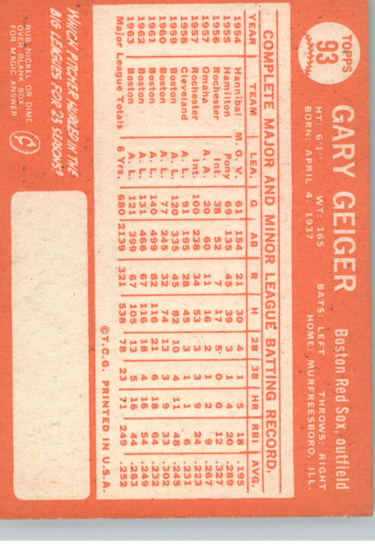 1964 Topps Baseball verschiedene Singles zur Auswahl #1-107 - Bild 419 von 497