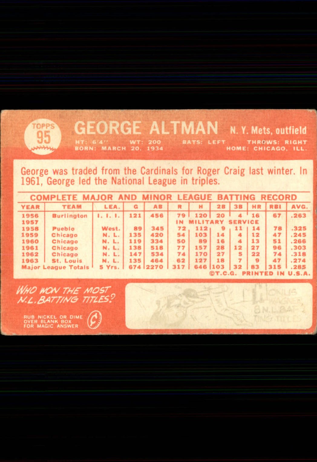1964 Topps Baseball verschiedene Singles zur Auswahl #1-107 - Bild 433 von 497