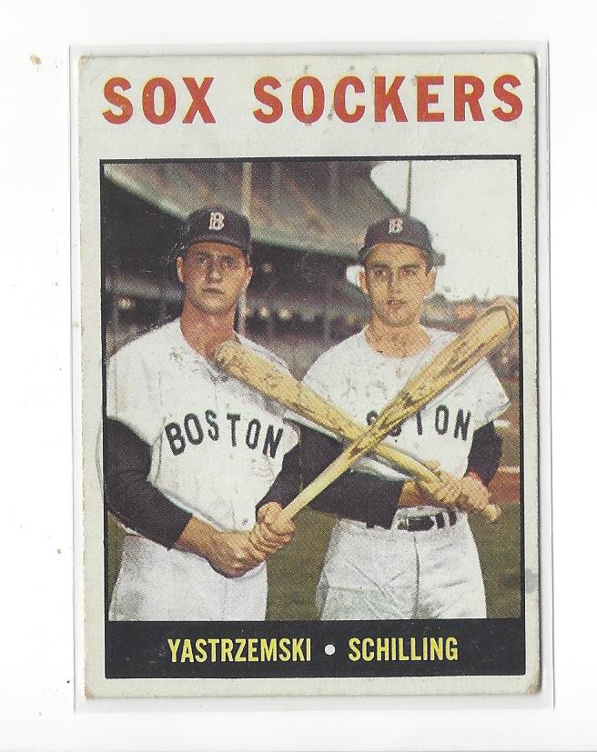 1964 Topps #182 Sox Sockers/Carl Yastrzemski/Chuck Schilling