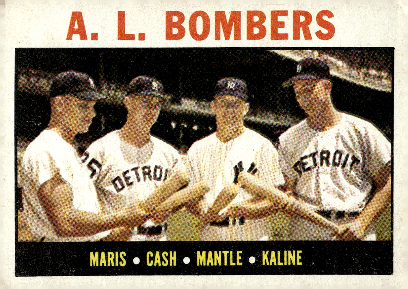 1964 Topps #331 AL Bombers/Roger Maris/Norm Cash/Mickey Mantle/Al Kaline