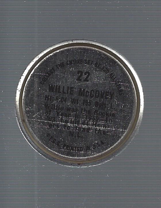 1964 Topps Coins #22 Willie McCovey back image