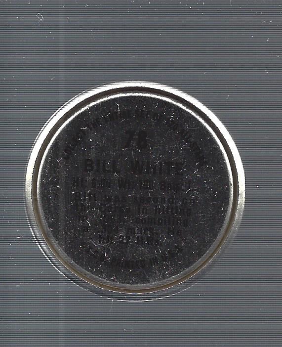 1964 Topps Coins #78 Bill White back image