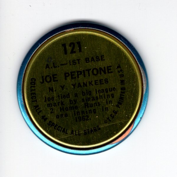1964 Topps Coins #121 Joe Pepitone AS back image