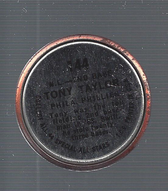 1964 Topps Coins #144 Tony Taylor AS back image