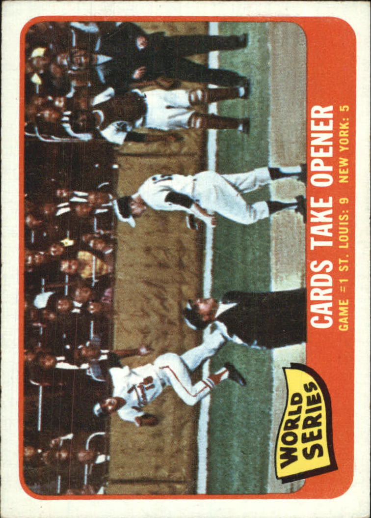1965 O-Pee-Chee #132 World Series Game 1/Cards take opener/(Mike Shan
