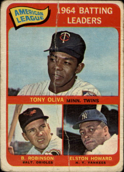 1965 Topps #1 AL Batting Leaders/Tony Oliva/Elston Howard/Brooks Robinson