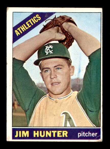 1966 Topps #36 Jim Hunter DP/UER Stats say 1963 and 1964/should be 1964 and 1965