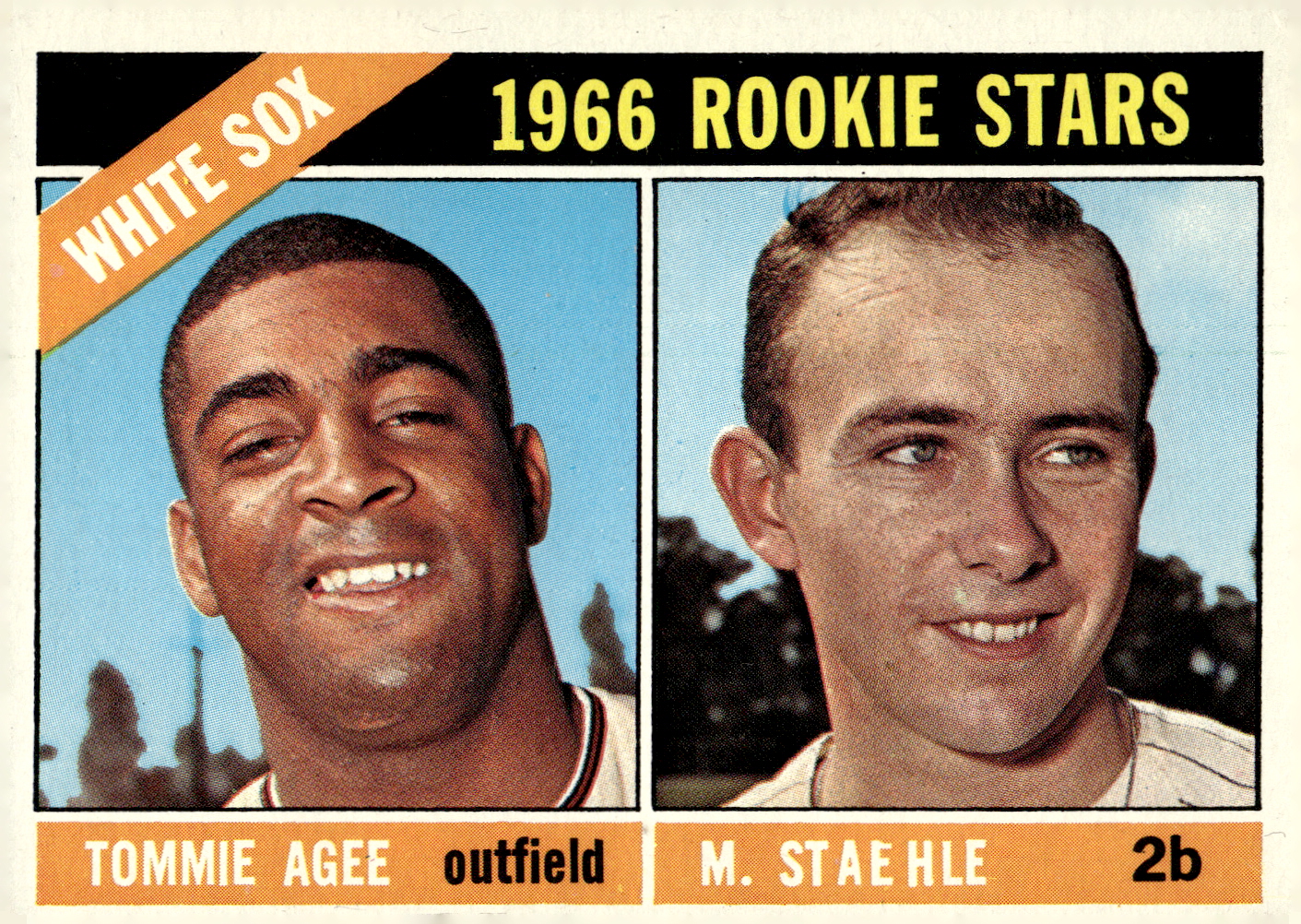 1966 Topps #164 Rookie Stars/Tommie Agee/Marv Staehle - EX-MT - Card ...