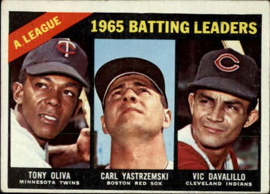 1966 Topps #216 AL Batting Leaders/Tony Oliva/Carl Yastrzemski/Vic Davalillo