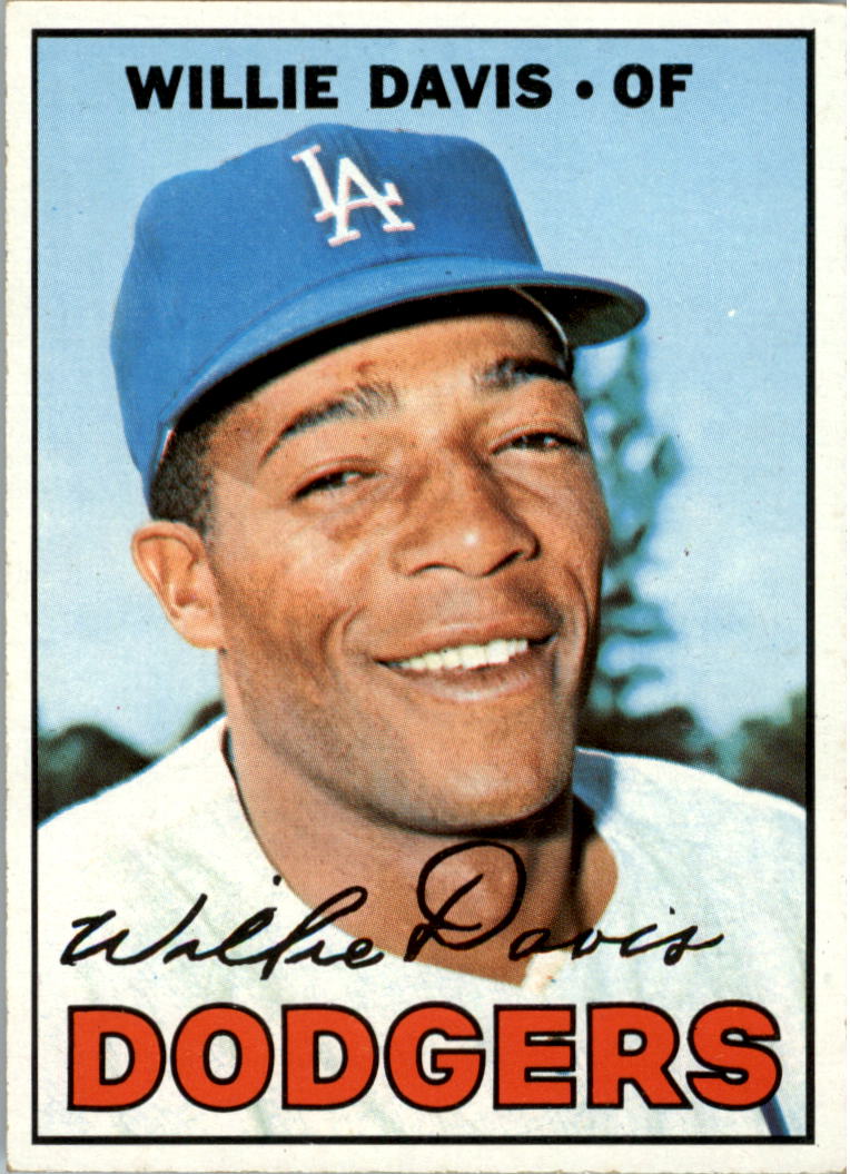1968 Topps Baseball Card # 208 Willie Davis - Los Angeles Dodgers