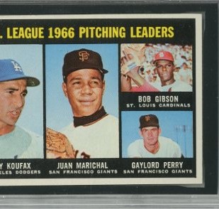 1967 Topps #236 NL Pitching Leaders/Sandy Koufax/Juan Marichal/Bob Gibson/Gaylord Perry