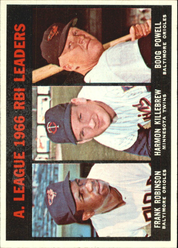 1967 Topps #241 AL RBI Leaders/Frank Robinson/Harmon Killebrew/Boog Powell