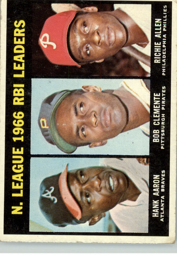 1967 Topps #242 NL RBI Leaders/Hank Aaron/Bob Clemente/Richie Allen