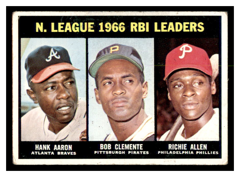 1967 Topps #242 NL RBI Leaders/Hank Aaron/Bob Clemente/Richie