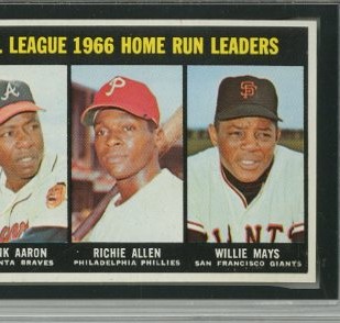 1967 Topps #244 NL Home Run Leaders/Hank Aaron/Richie Allen/Willie Mays