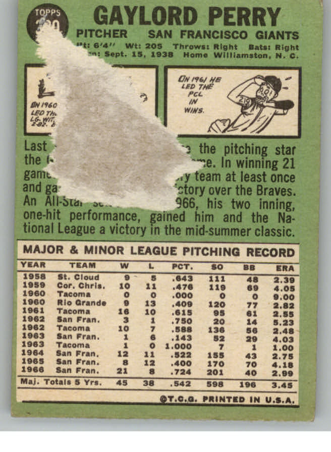 1967 TOPPS BASEBALL ASSORTED SINGLES U-PICK #265-456 - Picture 185 of 485