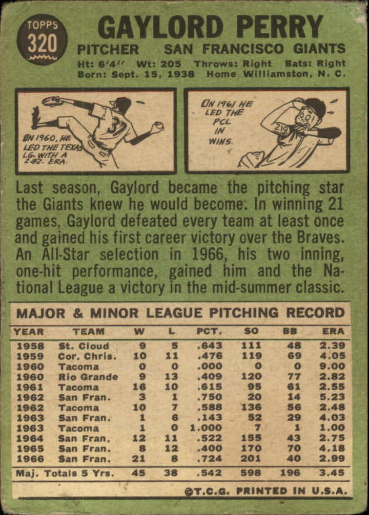 1967 TOPPS BASEBALL ASSORTED SINGLES U-PICK #265-456 - Picture 183 of 485