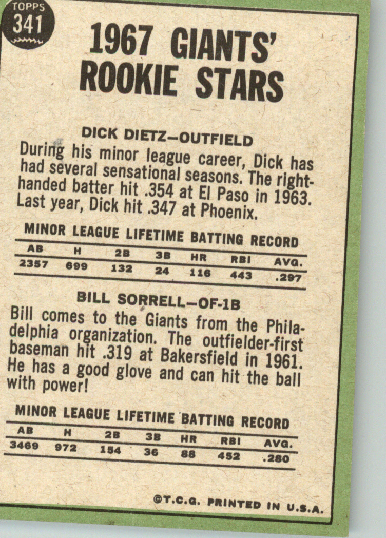 1967 TOPPS BASEBALL ASSORTED SINGLES U-PICK #265-456 - Picture 245 of 485