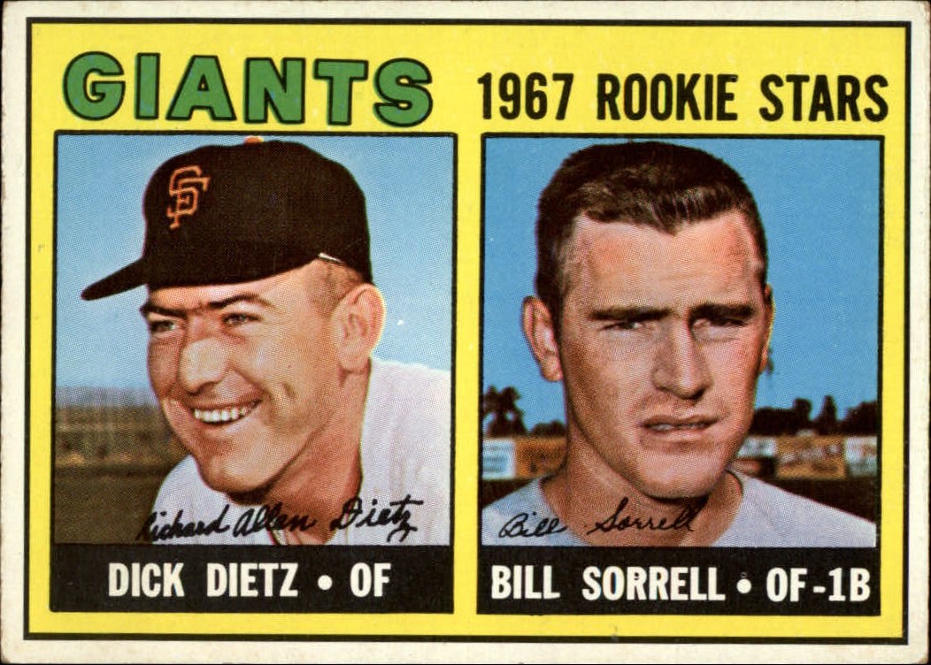 1967 Topps #341 Rookie Stars/Dick Dietz RC/Bill Sorrell
