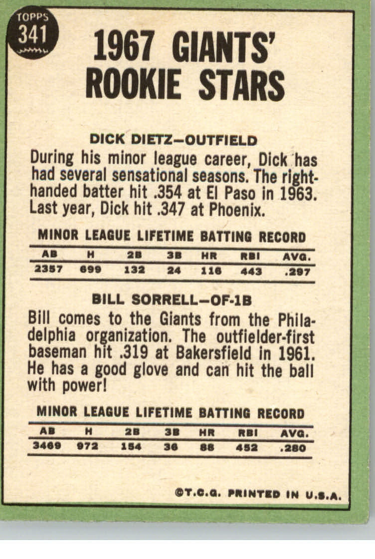 1967 TOPPS BASEBALL ASSORTED SINGLES U-PICK #265-456 - Picture 247 of 485