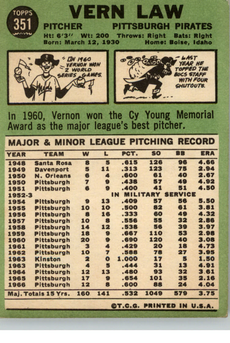 1967 TOPPS BASEBALL ASSORTED SINGLES U-PICK #265-456 - Picture 289 of 485