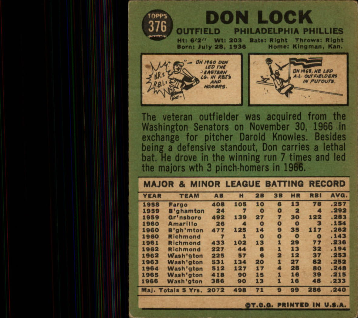 1967 TOPPS BASEBALL ASSORTED SINGLES U-PICK #265-456 - Picture 343 of 485