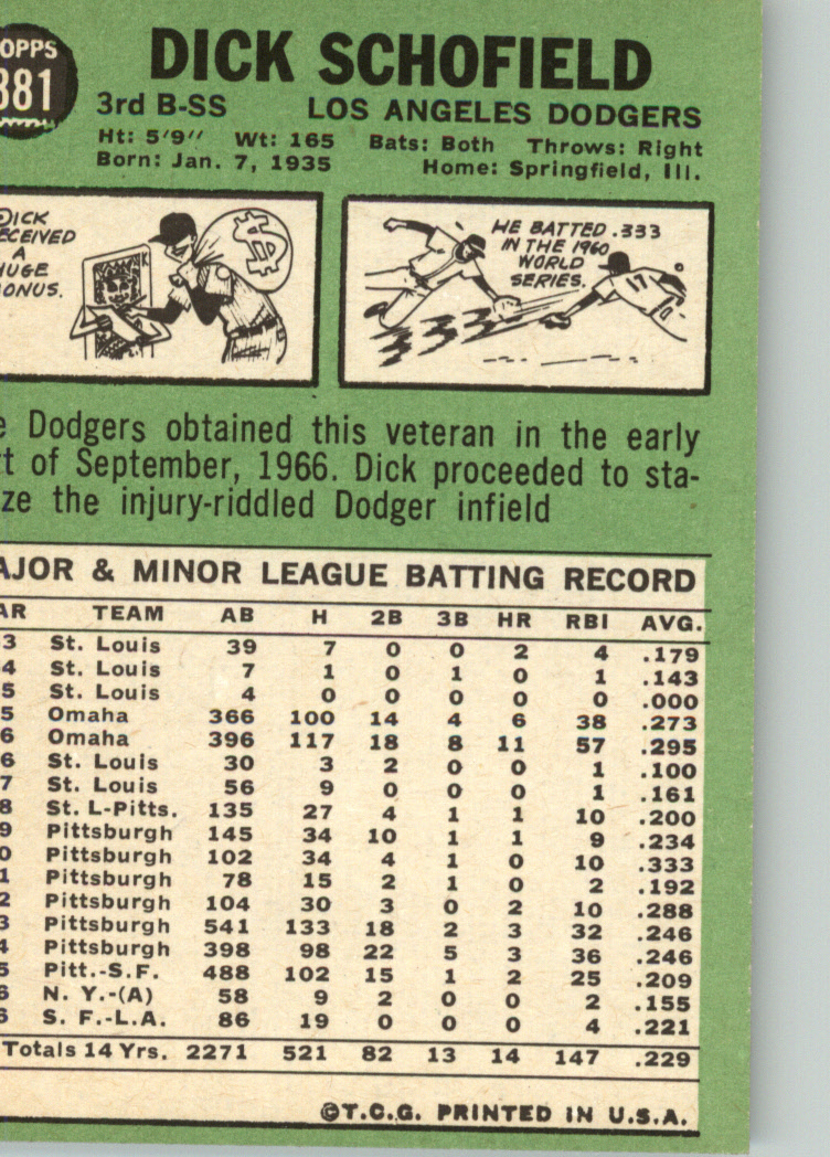 1967 TOPPS BASEBALL ASSORTED SINGLES U-PICK #265-456 - Picture 355 of 485