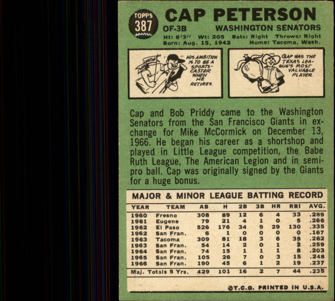 1967 TOPPS BASEBALL ASSORTED SINGLES U-PICK #265-456 - Picture 365 of 485