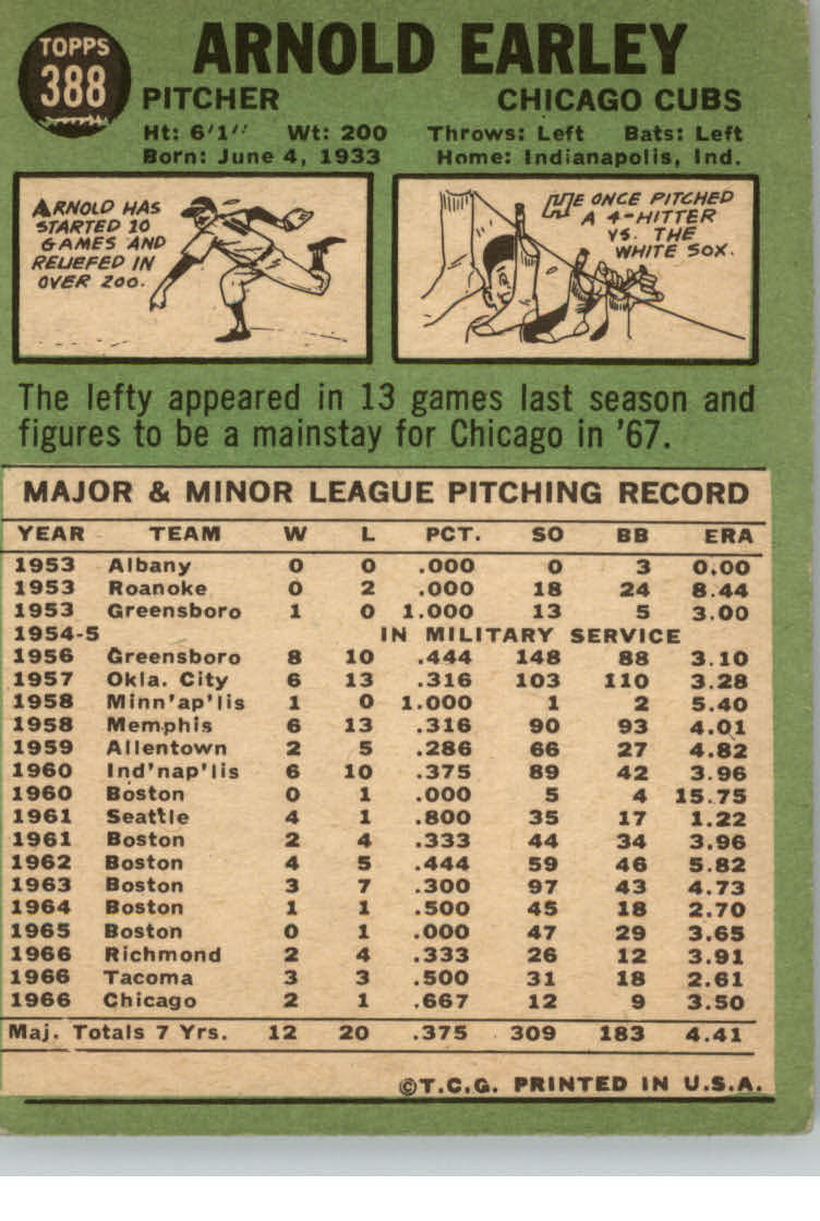 1967 TOPPS BASEBALL ASSORTED SINGLES U-PICK #265-456 - Picture 371 of 485