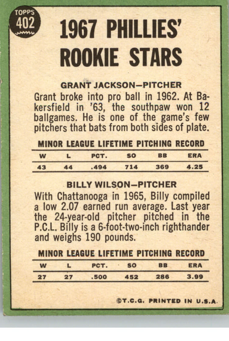 1967 TOPPS BASEBALL ASSORTED SINGLES U-PICK #265-456 - Picture 391 of 485