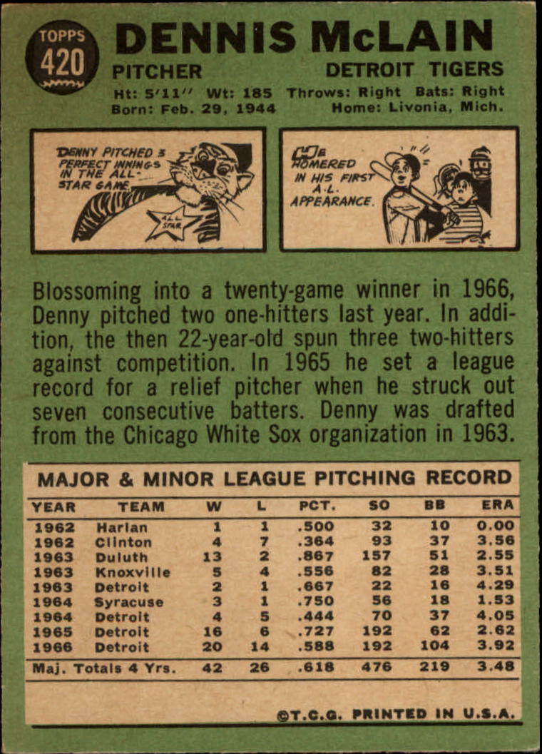 1967 TOPPS BASEBALL ASSORTED SINGLES U-PICK #265-456 - Picture 421 of 485