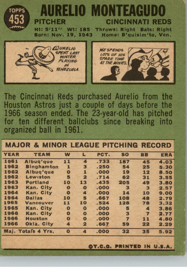 1967 TOPPS BASEBALL ASSORTED SINGLES U-PICK #265-456 - Picture 475 of 485