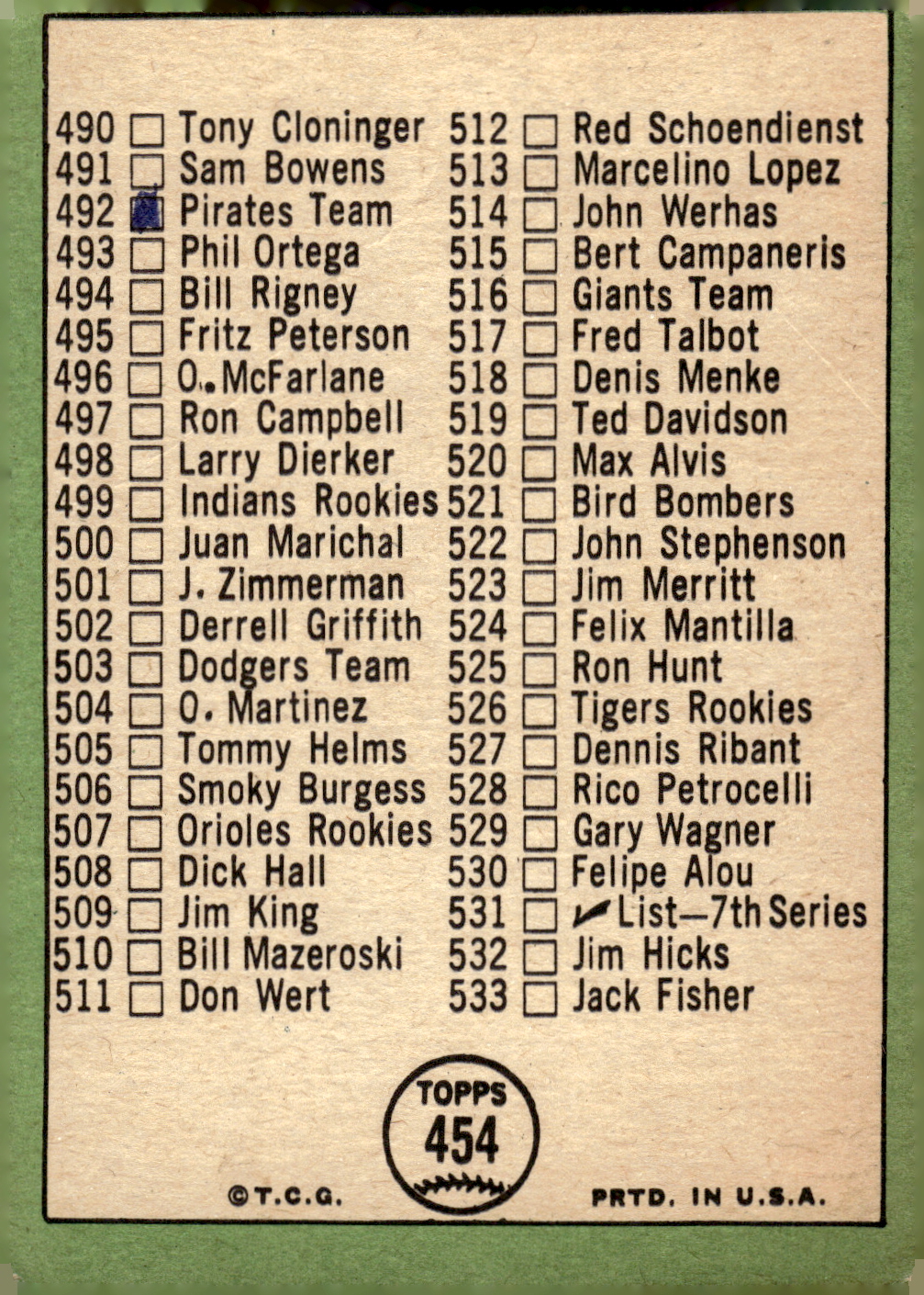 1967 TOPPS BASEBALL ASSORTED SINGLES U-PICK #265-456 - Picture 477 of 485