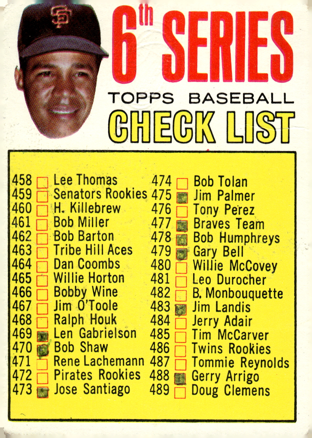 1967 TOPPS BASEBALL ASSORTED SINGLES U-PICK #265-456 - Picture 476 of 485