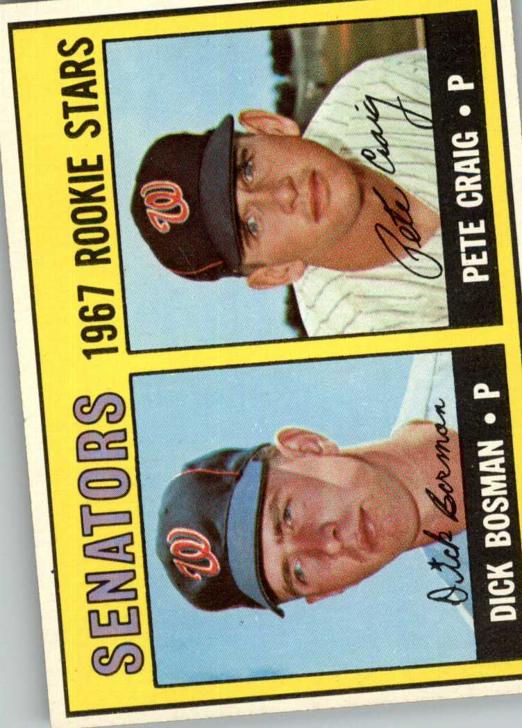 1967 Topps #459 Rookie StarsDick Bosman RCPete Craig - EX-MT