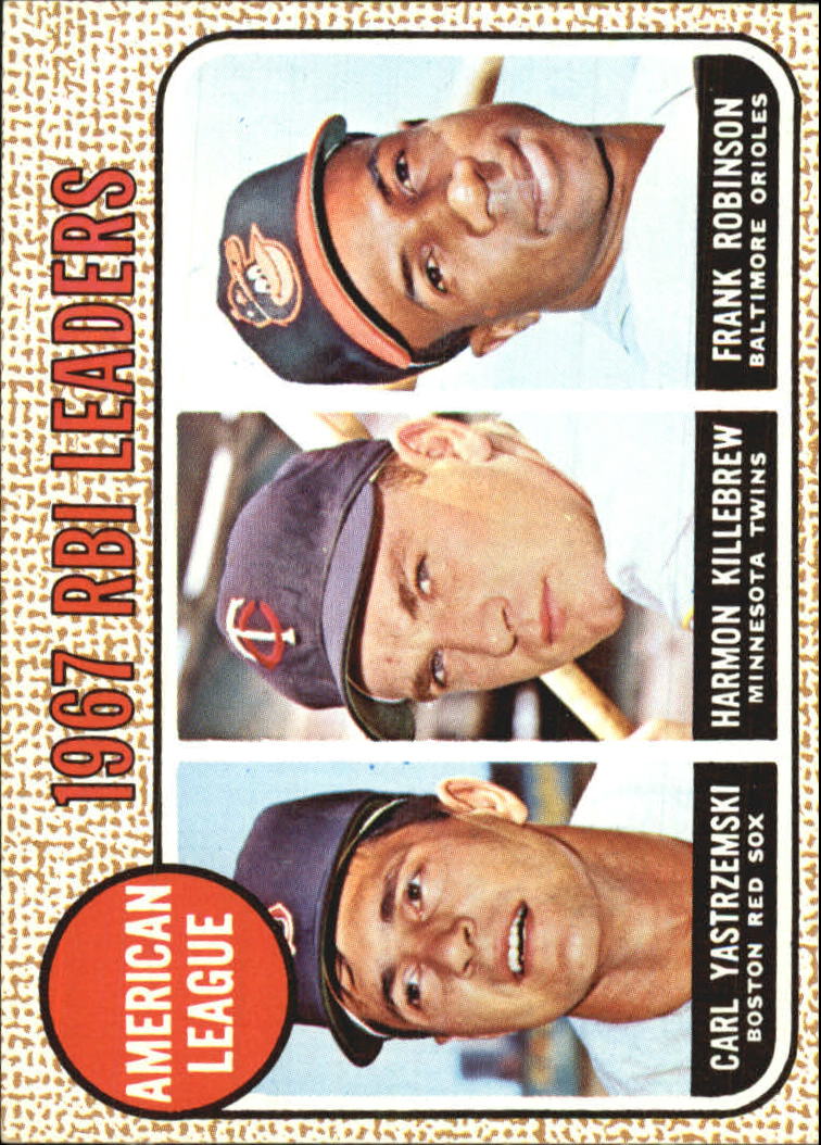 1968 Topps #4 AL RBI Leaders/Carl Yastrzemski/Harmon Killebrew/Frank Robinson