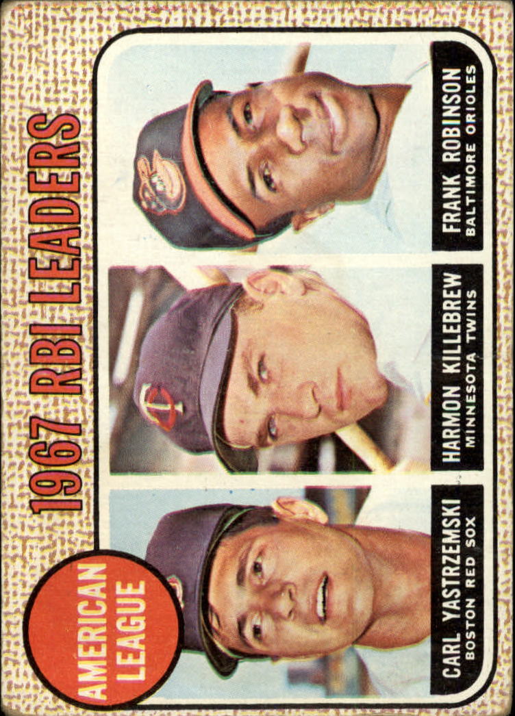 1968 Topps #4 AL RBI Leaders/Carl Yastrzemski/Harmon Killebrew/Frank Robinson