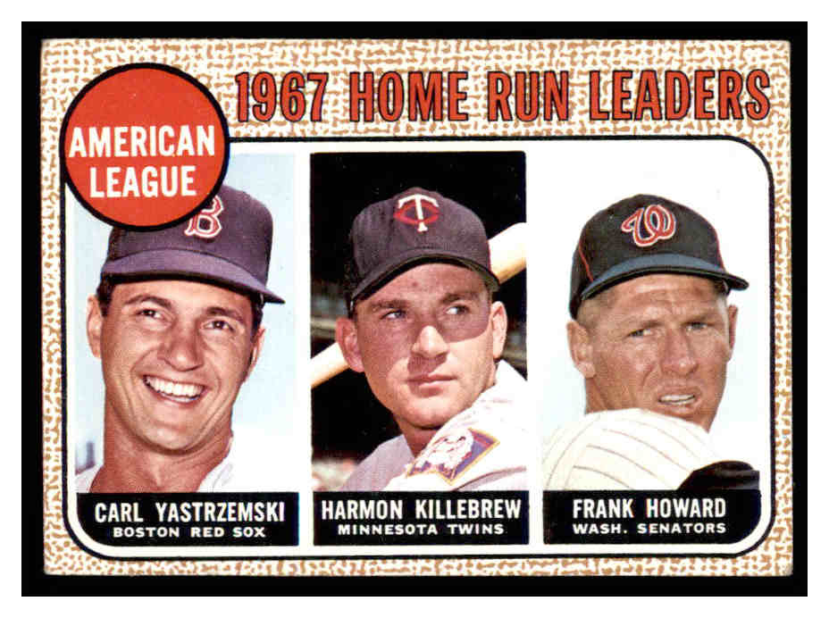 1968 Topps #6 AL Home Run Leaders/Carl Yastrzemski/Harmon Killebrew/Frank Howard
