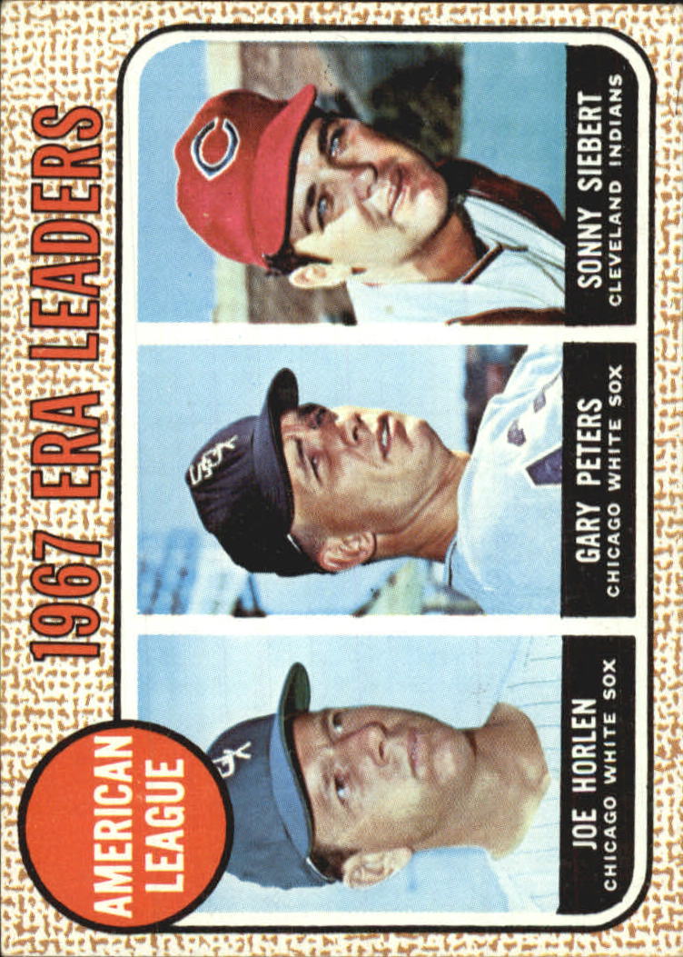1968 Topps #8 AL ERA Leaders/Joel Horlen/Gary Peters/Sonny Siebert